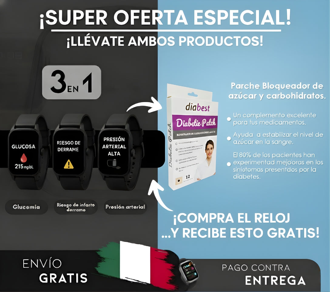 Black Friday: SmartWatch T500 — Medidor de Azúcar en Sangre + Estabilizador de Glucosa GRATIS